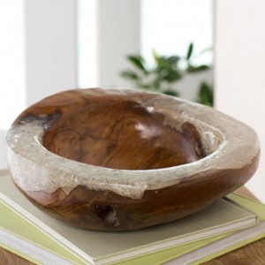 Foundry Select Alvares Teak and Resin Decorative Bowl FNDS1516